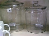 2 Glass Canisters w/ Lids