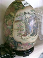Oriental Painted Ostrich Egg Porcelain?