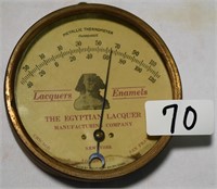 The Egyptian Lacquer Co. metallic thermometer
