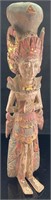 INDONESIAN CARVED WOOD POLYCHROME FIGURE