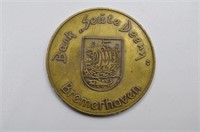 German Brass Token: BREMERHAVEN 'BARK SEUTE DEERN'