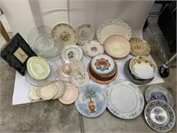 Box Lot of Plates & Other Home Goods