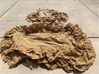 Two Large Ruffled Burlap Tablecloths