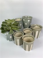 Assorted Ceramics and Artificial Succulent