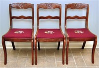 Vintage Myers Spalti Mahogany Finish Carved Chairs