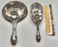 Silver-Toned & Celluoid Dresser Set