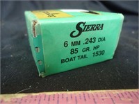 Sierra 6mm, 85gr HP .243 DIA, reloading bullets