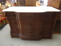 Marble top Vintage Wood Dresser