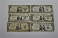 Silver Certificate Dollars - 6 pieces
