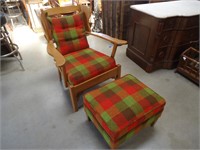 Vintage Chair with Matching Ottoman