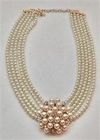 Five Strand Pearl Bead Necklace