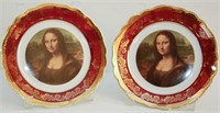 Limoge Porcelain Mona Lisa Image on Plates