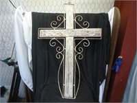 Large Metal and Wood Cross