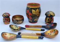 Vintage Russian Painted Wooden Items