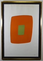 ELSWORTH KELLY "ORANGE WITH GREEN #10" LITHOGRAPH