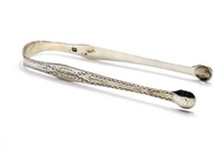 George III Sterling Silver Bright Cut Sugar Tongs