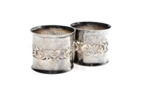 Vintage Signed Sterling Silver Napkin Rings Italy