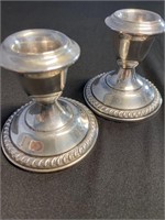 Pair of Sterling Weighted Candle Sticks