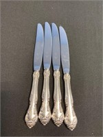 4 Gorham Sterling Silver Handle Knives