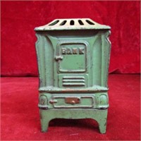 Antique Keyton toys cast iron stove bank.