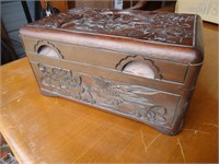 Carved wooden trinket box