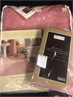 Vintage Pink Bathroom Carpet & Shower Liner