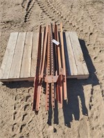 9) 5.5ft Heavy Weight Red Fence Posts