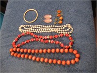 Jewelry Lot- Necklace ,Bracelet, Earrings,Pink