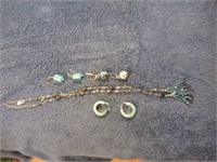 Blue Necklace Lot  with Earnings