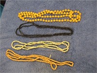 Lot of 4 Necklaces Yellow  & Black