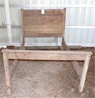 Antique wood bed frame twin