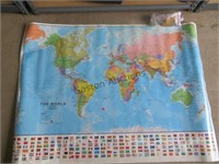 WORLD MAP 38.25"X51"