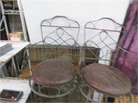 TWO CONVERTIBLE BARSTOOLS