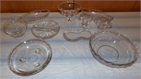 Clear glass table set