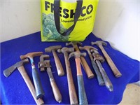 Bag of Hammers, Drill Bits, Wrenches, Hatchet