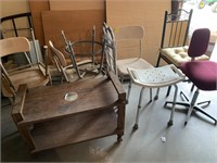 Several Chairs, End Table, Seat, Stool, Etc.