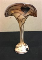 Abstract Glass Fan Vase