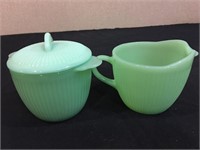 Fire King Jadeite Cream & Sugar Bowl