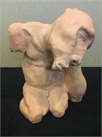 Original Berliner Sculpture of Kneeling Man