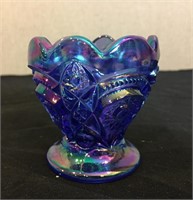 Cobalt Blue Carnival Glass Bowl
