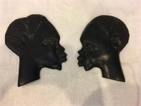 Pair of Silhouette Wood Heads
