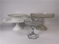 Glass Cake Stands, Candy dish & bowl