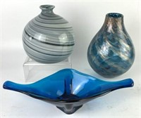 Art Glass - Seaview Swirl Bottle Vase, Unique
