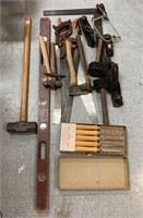Assortment of Tools - Miter Saw, Level, Hand Saw,