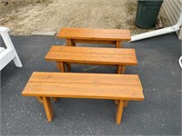 3-42" wood benches