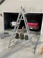 Aluminum folding step/extension ladder
