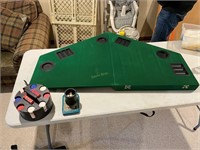 Poker table top.  Chips & Dice