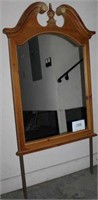 Wood framed mirror 50" tall by 35" wide
