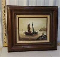 Retro painting on wood-signed-ships
Dated 1979