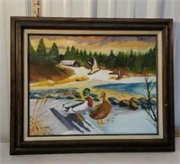 Folk art oil painting - ducks - Mating
By j.